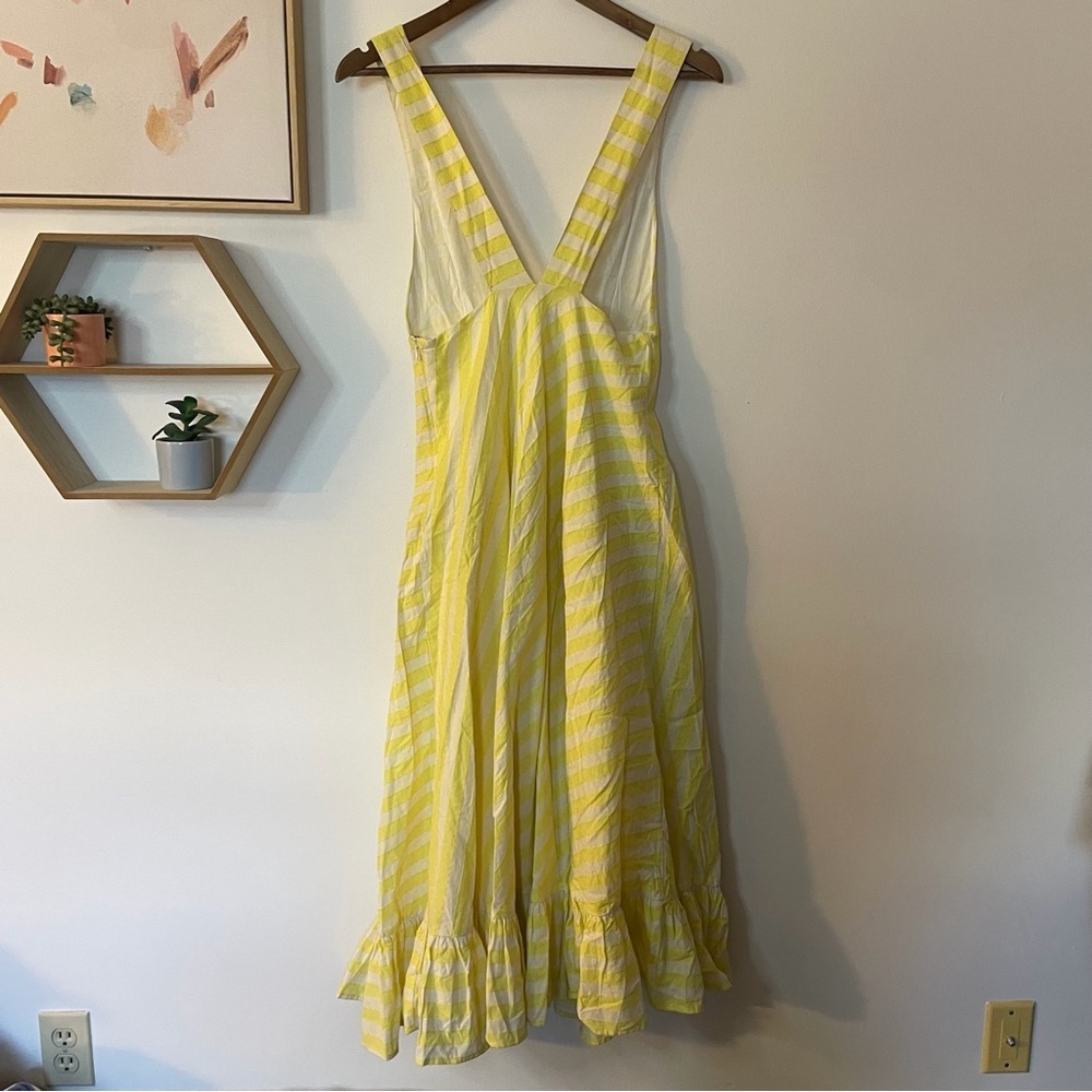 Line + Dot Yellow Striped Dress small - Picture 2 of 5
